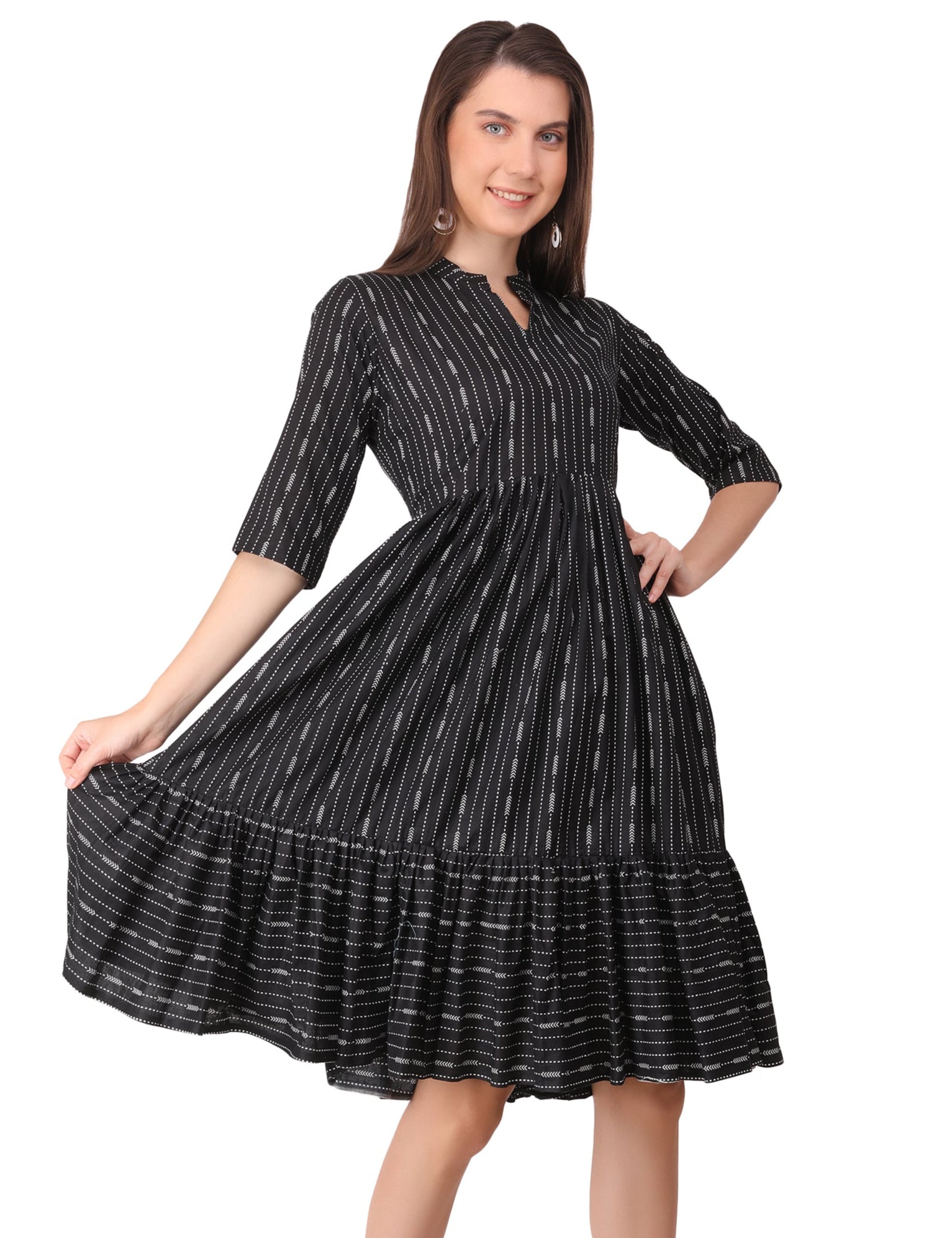 Black and white arrow maxi Dress