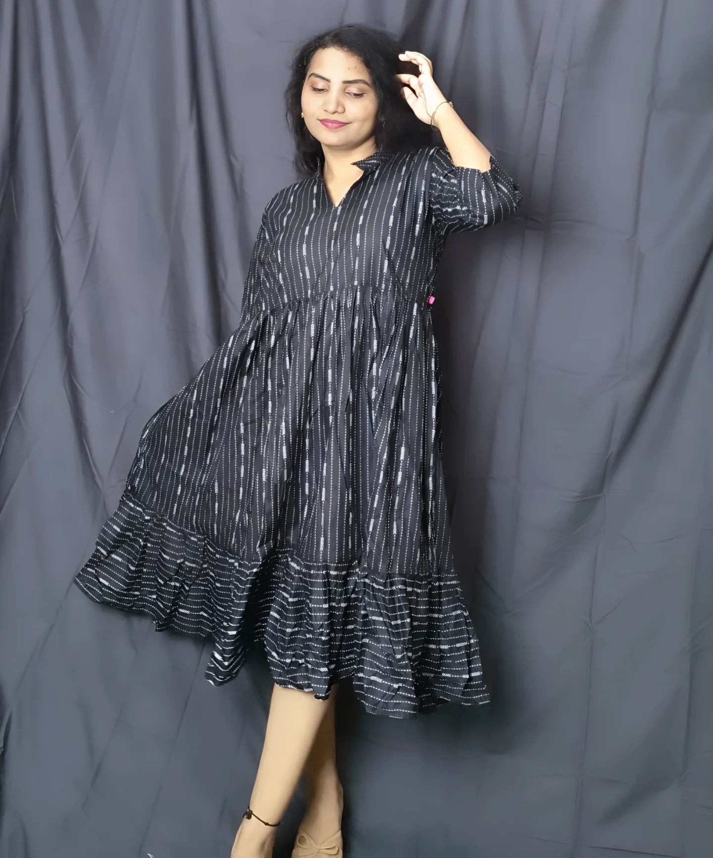 Black and white arrow maxi Dress