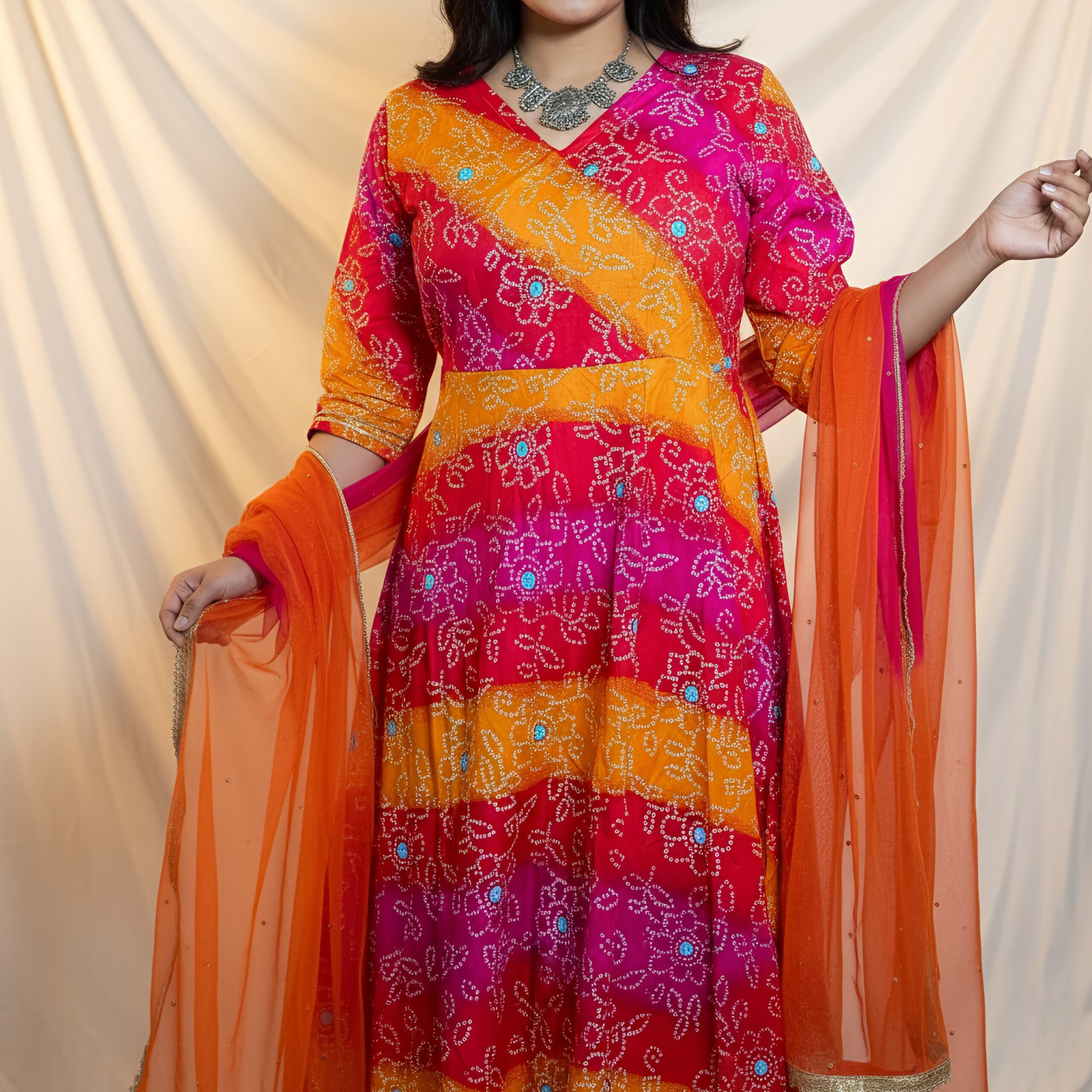 Bandhini kurta set